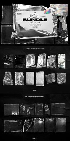 an assortment of black and white photos with the words bundle written on them in different languages