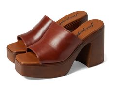 Free People Zoe Platform | Zappos.com Brown Eyes Aesthetic, Whimsical Shoes, Desert Chic, Trendy Heels, People Clothes, Clog Heels, Cute Heels, Shoe Inspo, Fashion Sandals