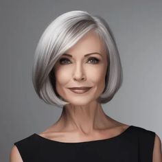 Medium Hair Styles For Women, Gorgeous Gray Hair, Beautiful Gray Hair, Bob Haircut For Fine Hair, Short Haircuts For Women, Short Hair Over 60, Haircuts For Fine Hair