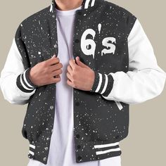 Highlight Made to match JordanReverse Oreo 6s Material Outer fabric 100 high-grade Polyester Knit Fabric inner lining black windproof fabricAbout This Item- DunkareReverse Oreo 6s Varsity Jacket is made to match Nike Reverse Oreo 6s offering the perfect pairing for your outfits. Designed to reflect the unique colorway and signature details of Nike Reverse Oreo 6s this Varsity Jacket match sneaker ensures a seamless stylish look. Whether youre hitting the streets or showcasing your sneakerhead st White Casual Track Jacket With Contrast Color, Casual White Track Jacket With Contrast Color, Casual Letter Print Outerwear For Baseball Season, Hip Hop Outerwear For Sports Season, Sports Varsity Jacket With Graphic Print In Cotton, Casual Black Varsity Jacket For Baseball Season, White Casual Varsity Jacket With Baseball Collar, White Hooded Hip Hop Varsity Jacket, Casual White Varsity Jacket With Baseball Collar