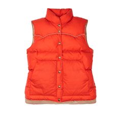 The ideal layer for warming your core, this classic vest features curved, pointed shoulder yokes for a subtle Western flair. It’s filled with duck down, an ultralight all-natural insulation. The shell fabric is virtually windproof and treated with a dry-wax finish for water resistance. The body is lined with comfortable cotton and the hand pockets with warm fleece. Custom antique-brass snaps secure the front. | Filson Women's Waxed Down Vest Campfire Size XL Fitted Puffer Vest For Cold Weather, Outdoor Fall Vest With Padded Collar, Filson Vest Outfit, Fall Outdoor Vest With Padded Collar, Fitted Puffer Vest For Outdoor, Summer Cotton Vest With Moisture-wicking, Pointed Shoulder, Fitted Outdoor Puffer Vest, Nylon Outdoor Vest With Pockets