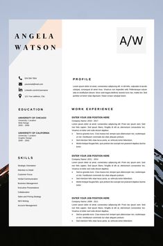 a professional resume is shown with mountains in the background