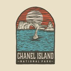 the logo for chanel island national park, with a whale tail sticking out of the water