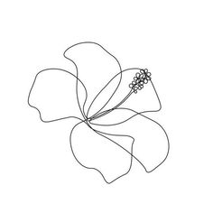 a single line drawing of a flower