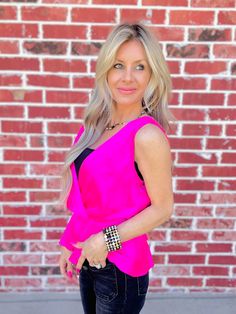 The perfect vacation top! This top is so fun & bright you will definitely make a statement. This will pair well with white shorts or pants! But not only for vacation you can wear this to a nice brunch or dinner with your girls! 100% Polyester -Finale sale- Trendy Summer Tops For Night Out, Trendy Tops For Summer Night Out, V-neck Tank Top For Beach Party, Summer Party Tank Top, Flirty Summer Tops For Night Out, Flirty Tank Top For Summer Nights Out, Flirty Tops For Summer Night Out, Flirty V-neck Tank Top For Summer, Pink Summer Party Tank Top