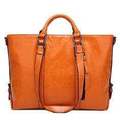 Luxury Designer Large PU Leather Shoulder Bag and Handbag-Handbags-Innovato Design-Orange-Innovato Design Leather Work Tote, Casual Crossbody Bag, Work Tote Bag, Handbags Casual, Cheap Handbags, Handbags Women, Leather Handbags Tote, Orange Bag, Bags Fashion