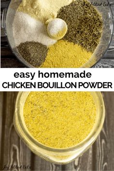 the ingredients to make homemade chicken bouilon powder