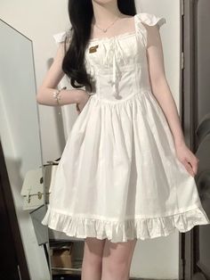 Douyin Dress, Promotion Dresses, Soft Feminine Outfits, Dolly Dress, Modesty Outfits, Korean Casual Outfits, Cottagecore Dress