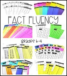 a bunch of colorful calendars with the words fact flueny on them