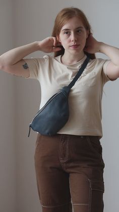 Leather Belt Bag With Zipper Pocket, Leather Belt Bag With Zipper Pouch For Travel, Casual Leather Chest Bag With Belt Loops, Casual Leather Belt Bag With Zipper Pouch, Leather Belt Bag With Zipper Pouch For Everyday, Everyday Leather Belt Bag With Zipper, Modern Leather Belt Bag With Zipper Pouch, Everyday Leather Belt Bag With Zipper Pocket, Leather Fanny Pack