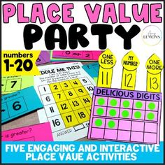 place value party for numbers 1 - 20 and interactive place value activities to practice number identification