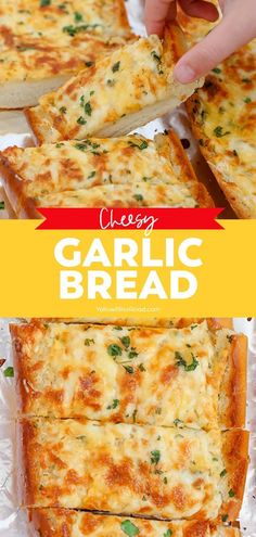 this cheesy garlic bread is the perfect appetizer for any holiday gathering