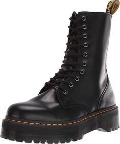 Dr. Martens Jadon Hi Modern High-top Platform Boots For Fall, High Cut Fall Boots With Lug Sole, Fall Streetwear Platform Combat Boots, Platform Combat Boots For Streetwear In Fall, Edgy High-cut Leather Platform Boots, Platform Combat Boots For Fall Streetwear, Leather High Ankle Edgy Platform Boots, Edgy Leather High Ankle Platform Boots, Edgy High Ankle Leather Platform Boots