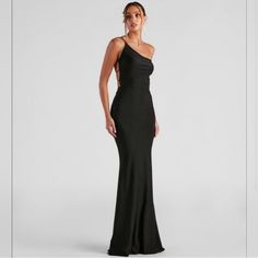 Low Back Black Maxi Dress One Shoulder Maxi Dress Fitted One-shoulder Backless Dress For Formal Events, Elegant One-shoulder Backless Evening Dress, Elegant One Shoulder Backless Evening Dress, Fitted Black Backless Dress For Prom, Elegant Backless Mermaid Dress For Night Out, Backless Black Mermaid Dress For Prom, Black Backless Mermaid Dress For Prom, Elegant Black Fishtail Maxi Dress, Backless Black Mermaid Prom Dress