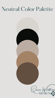 the neutral color palette is shown in shades of black, brown, and beiges