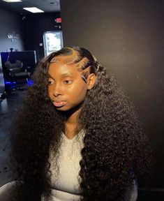 Deep Wave Hairstyles For Black Women, Sleek Ponytail Hairstyles, Curly Weave Hairstyles, Girl Hairstyle, Braided Cornrow Hairstyles, Hairstyle Inspo, Braids Hairstyles Pictures