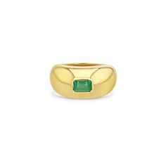 14k Emerald Cut Emerald Medium Aura Ring Aura Ring, Dome Rings, Emerald Set, Zoe Chicco, Domed Ring, Ring Sizer, Emerald Cut, Band Ring, Women Rings