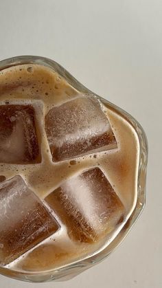 an iced beverage with ice cubes in it