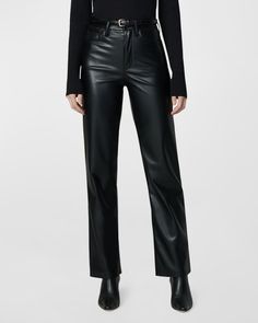 Modern Full-length Leather Pants, Luxury Full-length Trendy Leather Pants, Leather Jeans Farfetch, Luxury Sleek Full-length Leather Pants, Luxury Full-length Faux Leather Pants, Vegan Leather Pants, Joes Jeans, Pitbull, Straight Leg Pants