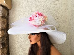 White gloss straw hat with pink pastel flowers The hat has a size adjustment feature on the inside crown. Ships from Las Vegas expect 4-5 business days Fitted Short Brim Hat For Spring, Formal Mini Hats With Curved Brim For Summer, Spring Garden Party Fascinator With Curved Brim, Fitted Fedora Mini Hat For Spring, Fitted Wide Brim Mini Hat For Spring, Feminine Adjustable Summer Hats, Adjustable Feminine Summer Hats, Spring Beach Fascinator, Fitted, Elegant Straw Hat For Spring Garden Party