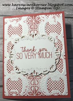 a handmade thank card with the words, thank you so very much on it