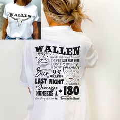 Unisex Sizing Brand New Sublimated 98 Braves Morgan Wallen, Morgan Wallen Hoodie, 98 Braves, Morgan Wallen, White Tee, White Tshirt, Womens Tees, Theater, Cool Girl