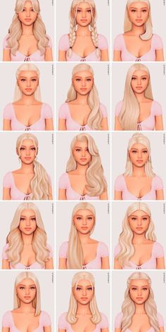 many different types of blonde hair are shown in this screenshote image, and there is