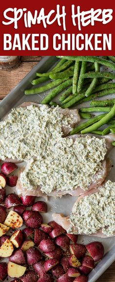 this spinach herb baked chicken is an easy and delicious dinner