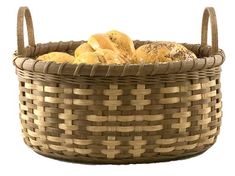 a wicker basket with bread in it