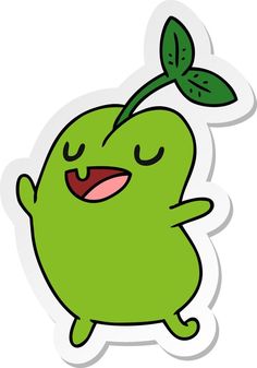 sticker cartoon kawaii cute sprouting bean Beans Drawing Cute, Bean Drawing Cute, Beans Drawing, Bean Drawing, Bean Character, Kacang Ijo, Cool Desktop Wallpapers, Green Cartoon, Sticker Cartoon