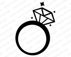 a diamond ring with stars on it and the word love is in the air above it