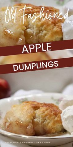 an old fashioned apple dumplings recipe on a plate