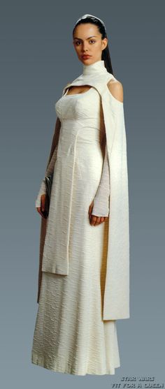 This dress is from Star Wars, Sheltay Retrac.  Omg I am loving this dress....this would be a great wedding dress I LOVE! Houseparty Outfits, Punk Girls, Raver Girl, Sci Fi Fashion, Long Cape, Star Wars Wedding, Star Wars Outfits, Diy Vetement