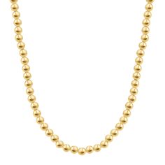 So good, we had to bring you more, introducing our 6mm Bead Ball Necklace. We turned our popular Ball Bead Bracelet into a necklace featuring 14K Gold 6mm ball beads strung perfectly on gold chain to illuminate your neckline! Best part, this chain is adjustable. Available in 16"/18"" option. Clasp it on your length of choice or wear it shorter and hang a charm connector on at the end. Super smooth and shiny in finish, this is the perfect piece to stack or wear solo. A perfect gift but we know yo Kids Bead Bracelet, Bead Ball, Kids Accessories Jewelry, Ball Necklace, Charm Rings, Diamond Drop Earrings, Bead Stringing, Luxe Gifts, Cuff Bangles