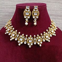 Exotic and snag-free kundan beaded necklace set with earrings. This is a stylish set with White Kundan. This set will work well with traditional, formal, and western formals. Eye-catching and unique jewelry that will set you apart. Gift this piece to a loved one, and see their face light up with joy. Best for gifting or for personal use, wear it to any occasion and become the spotlight. Option 1: White Color (D347) Option 2: Red Color (D348) Festive Kundan Temple Necklace For Formal Occasions, Formal Kundan Temple Necklace For Festive Occasions, Formal Kundan Temple Necklace For Diwali, Formal Chandbali Kundan Necklace For Festivals, Formal Kundan Jewelry Sets Chandbali Style, Formal Kundan Jewelry Sets With Chandbali Design, Kundan Jewelry Sets For Diwali And Formal Occasions, Formal Kundan Jewelry Sets For Diwali, Temple Style Formal Kundan Necklace