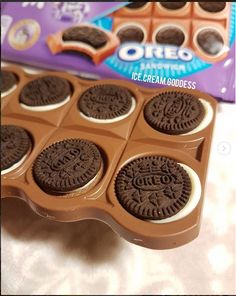 an oreo ice cream box with chocolate cookies in it