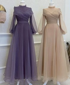 Elegant Solid Color Dresses For Eid, Wedding Dresses For Eid, Purple Engagement Dress, فستان زهري, Net Gowns, Modest Evening Dress, Hijab Look, Simple Gowns, Fancy Dresses Long