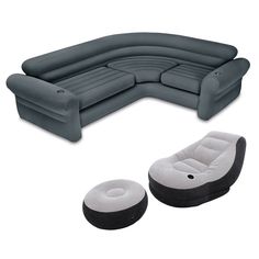 an inflatable couch and two air mattresses