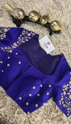 Zero Neck Blouse Design, Blue Silk Saree Blouse Designs, Blue Work Blouse, Boat Neck Blouse Design, New Blouse Designs, Cutwork Blouse Designs