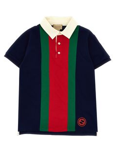 KIDS Polo shirt in cotton with maxi front Web print. Composition: 100% cotton Casual Gucci Collared Polo Shirt, Gucci Classic Short Sleeve Polo Shirt, Gucci Designer Polo Shirt, Gucci Cotton Polo Shirt, Gucci Polo Shirt, Guccio Gucci, Kenzo Kids, Stella Mccartney Kids, Luxury Shop