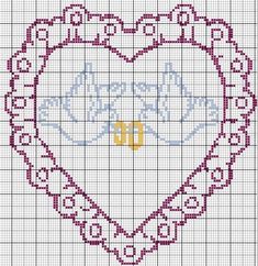 a cross - stitch heart with the words happy birthday on it, and an image of a