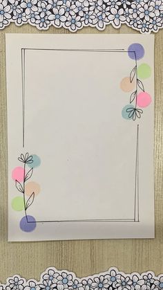 an empty paper with flowers on it