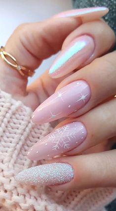 Holiday Nail Designs, Winter Nails Acrylic, White Nail, Nail Arts