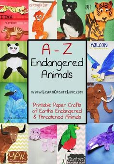 an image of children's handmade animal crafts with the title a - z