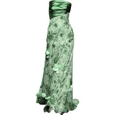 Edward Arsouni - edited by mlleemilee ❤ liked on Polyvore featuring dresses, gowns, green evening gown, green dress, green evening dresses, green ball gown and green gown Long Brown Dress, Green Gowns, Brown Gown, Brown Evening Dresses, Edward Arsouni, Gown Green