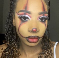 Pennywise Face Makeup, It Clown Makeup Pretty, Halloween Makeup Inspiration Easy, Neon Clown Makeup Halloween, Easy Pennywise Makeup, Killer Clown Makeup Easy, Pennywise Eye Makeup, Pennywise Makeup Boy