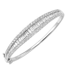 14K Graduated Baguette & Round Diamond Bangle with a total carat weight of 2.99cts. BDB1344-338 Wedding Jewellery Designs, Wedding Jewellery, Diamond Bangle, Jewellery Designs, Round Diamond, Diamond Bracelet, Round Diamonds, Wedding Jewelry, Silver Bracelet