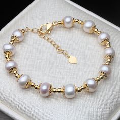 Pearl Bracelet Jewelry, Gold Pearl Bracelet, Jewelry Girl, Diy Collier, Freshwater Pearl Bracelet, Natural Pearl, Bead Jewellery, Nature Jewelry, Bracelet For Women