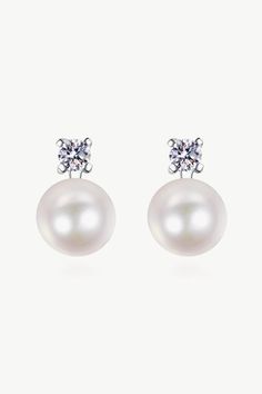 Moissanite Pearl Stud Earrings Pretty Stacks, Collage Items, Gamine Style, Groom Accessories, Pearl Earring