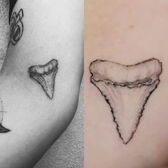 two different tattoos that are on the arm and one has a cow's skull